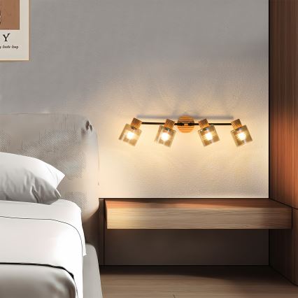 Brilagi - Spotleuchte HYGGE 4xE14/15W/230V Kautschukbaum/rauchgrau