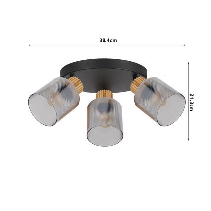 Brilagi - Spotleuchte HYGGE 4xE14/15W/230V schwarz/rauchfarben