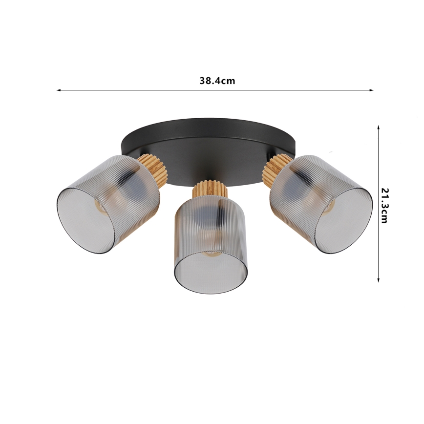 Brilagi - Spotleuchte HYGGE 4xE14/15W/230V schwarz/rauchfarben