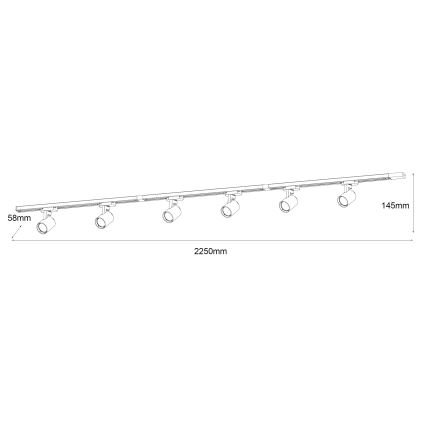 Brilagi - Spotleuchte im Schienensystem HUSKY 6xGU10/10W/230V weiß