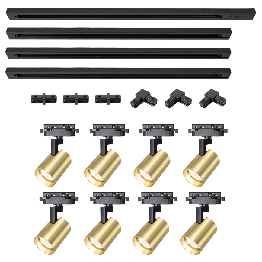 Brilagi - Spotleuchte im Schienensystem HUSKY 8xGU10/10W/230V schwarz/gold
