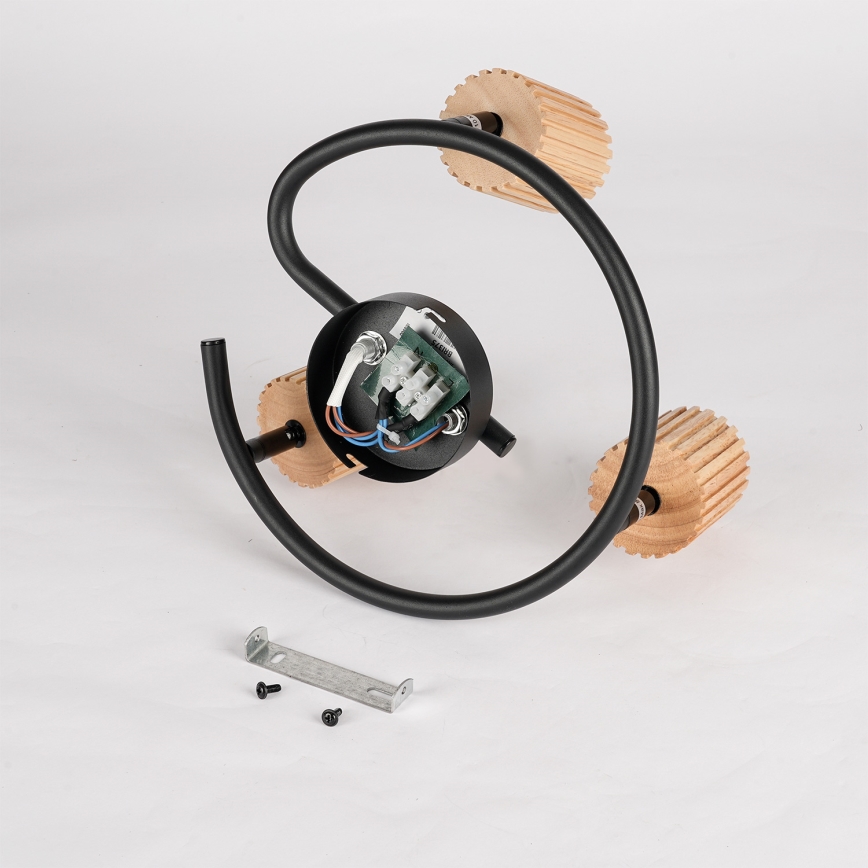 Brilagi - Spotleuchte MODERN WOOD 3xGU10/8W/230V Holz/Schwarz