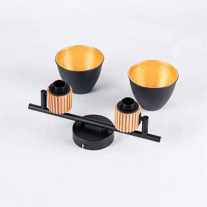 Brilagi - Spotleuchte ODENSE 2xE14/10W/230V Holz/Schwarz