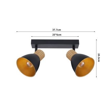 Brilagi - Spotleuchte ODENSE 2xE14/10W/230V Holz/schwarz