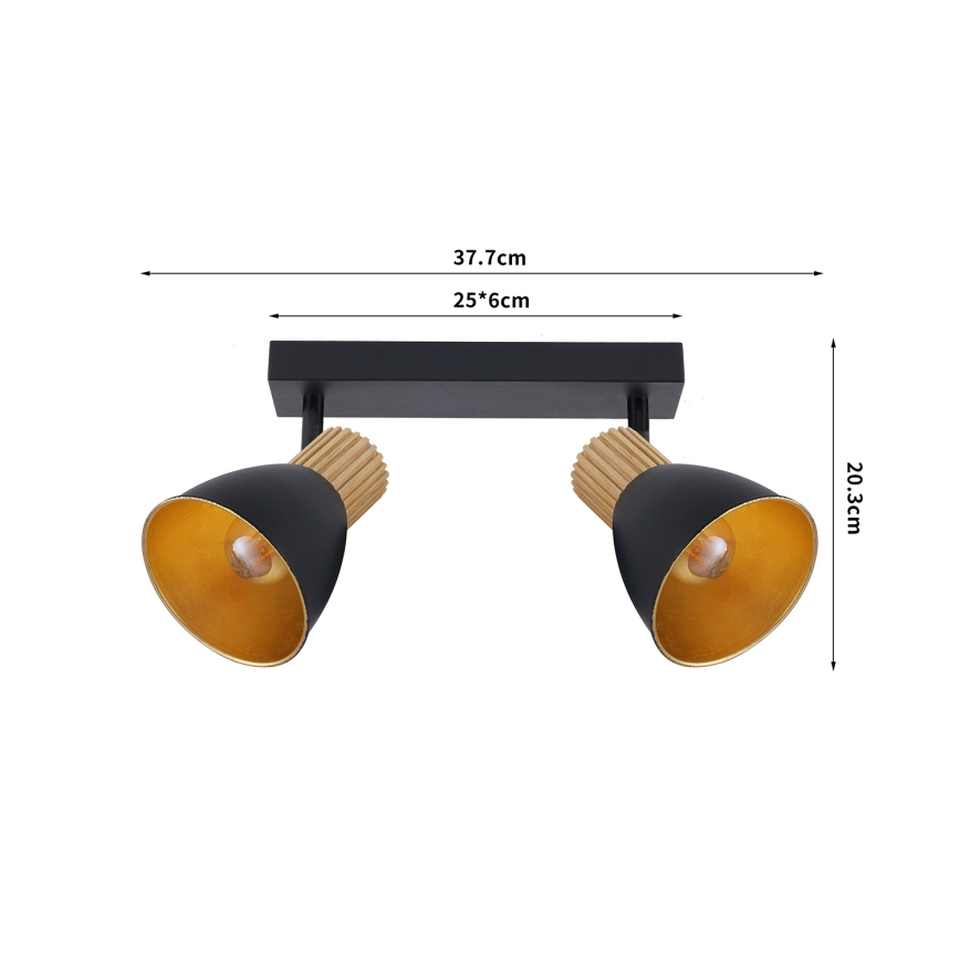 Brilagi - Spotleuchte ODENSE 2xE14/10W/230V Holz/schwarz