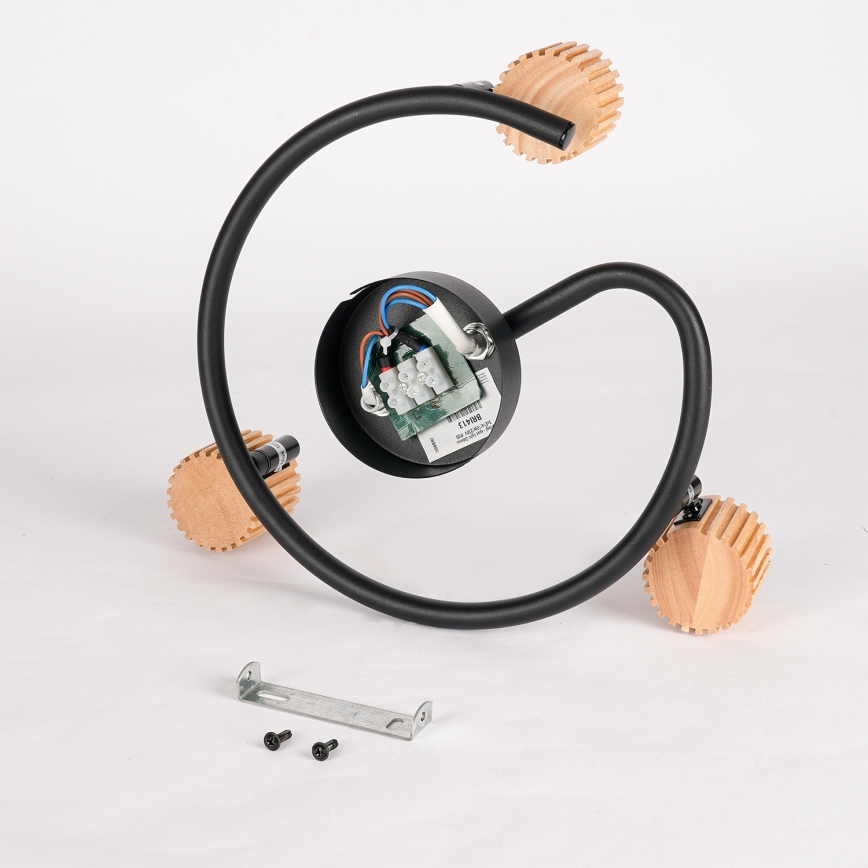 Brilagi - Spotleuchte ODENSE 3xE14/10W/230V Gummibaumholz/schwarz