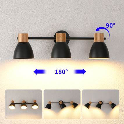 Brilagi - Spotleuchte ODENSE 3xE14/10W/230V Holz/Schwarz
