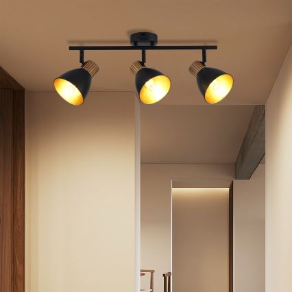 Brilagi - Spotleuchte ODENSE 3xE14/10W/230V Holz/Schwarz