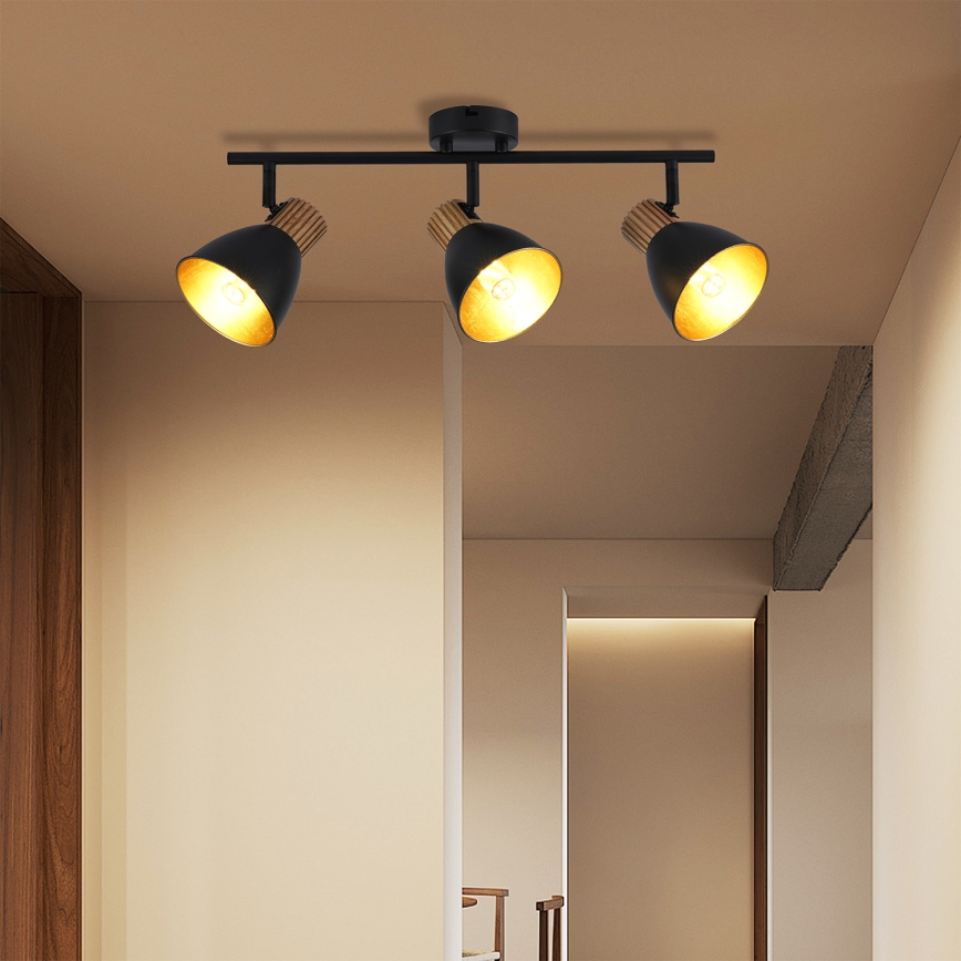 Brilagi - Spotleuchte ODENSE 3xE14/10W/230V Holz/Schwarz