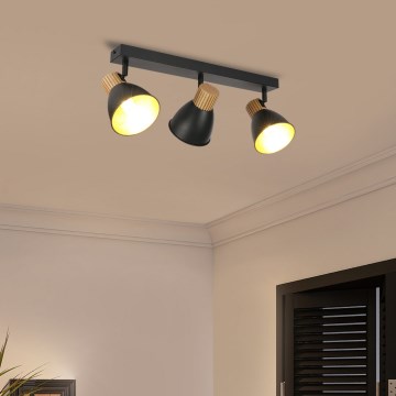 Brilagi - Spotleuchte ODENSE 3xE14/10W/230V Holz/Schwarz