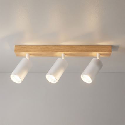 Brilagi - Spotleuchte SELE 3x GU10/30W/230V weiß/Eiche-Dekor