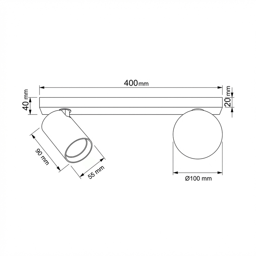 Brilagi - Spotleuchte SELE BALL 1xGU10/30W/230V + 1xG9/10W schwarz