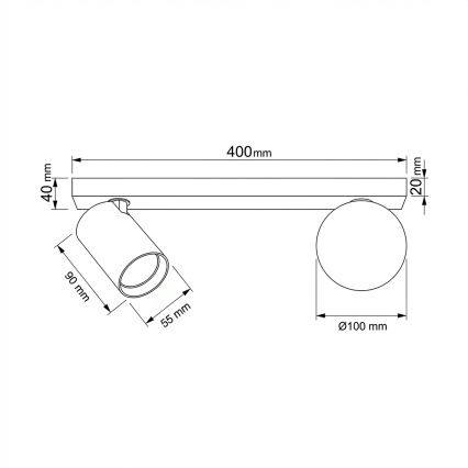 Brilagi - Spotleuchte SELE BALL 1xGU10/30W/230V + 1xG9/10W weiß
