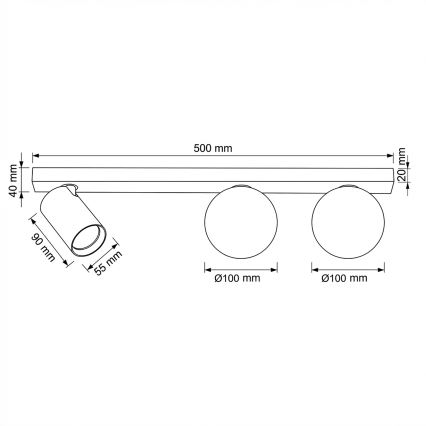Brilagi - Spotleuchte SELE BALL 1xGU10/30W/230V + 2xG9/10W, weiß
