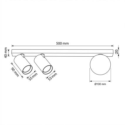 Brilagi - Spotleuchte SELE BALL 2xGU10/30W/230V + 1xG9/10W beige