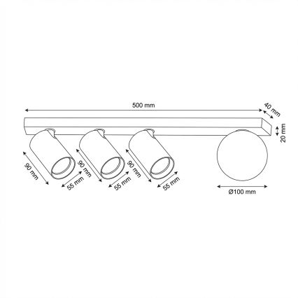 Brilagi - Spotleuchte SELE BALL 3xGU10/30W/230V + 1xG9/10W beige