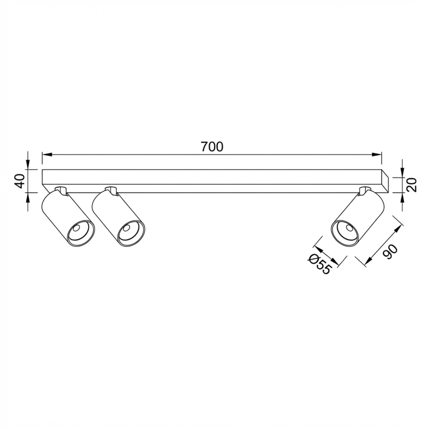 Brilagi - Spotleuchte SELE LONG 3xGU10/30W/230V weiß