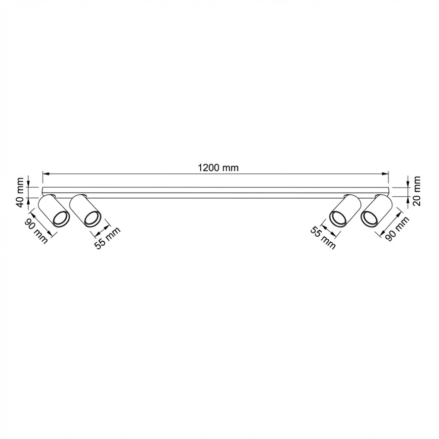Brilagi - Spotleuchte SELE LONG 4xGU10/30W/230V weiß