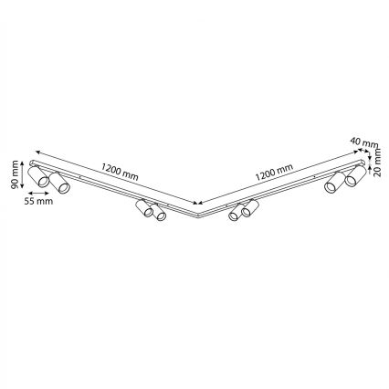 Brilagi - Spotleuchte SELE LONG 8xGU10/30W/230V schwarz