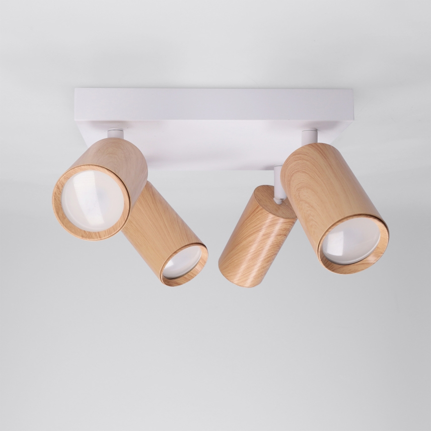 BRILAGI - Spotleuchte SELE SQUARE 4xGU10/30W/230V weiß/Eichen-Dekor
