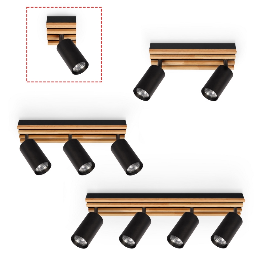 Brilagi - Spotleuchte SELE WOOD 1xGU10/30W/230V schwarz/Holz