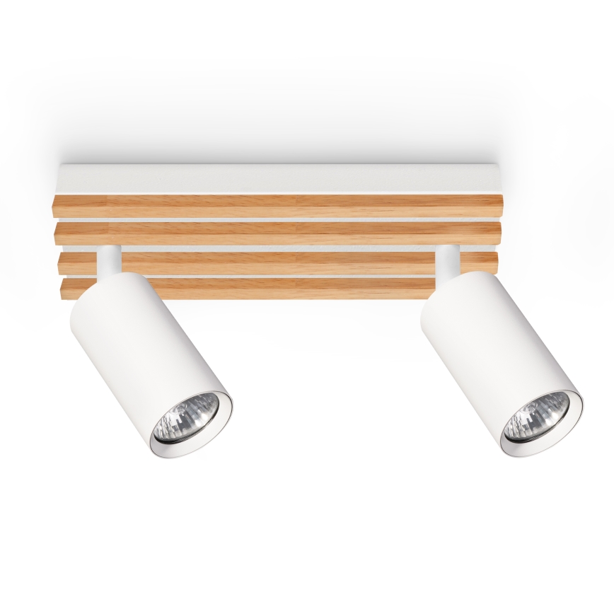 Brilagi - Spotleuchte SELE WOOD 2xGU10/30W/230V weiß/holz