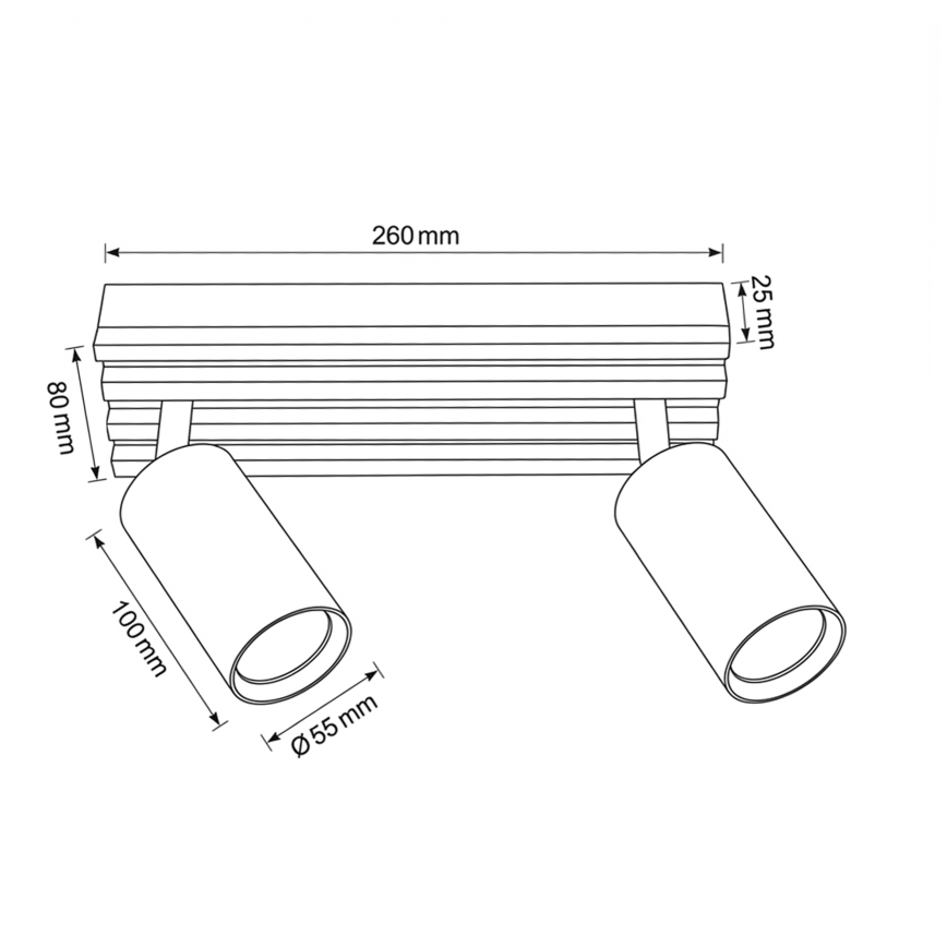 Brilagi - Spotleuchte SELE WOOD 2xGU10/30W/230V weiß/holz