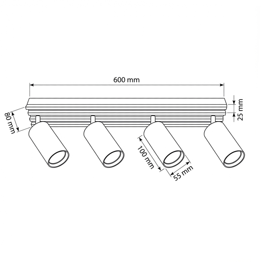Brilagi - Spotleuchte SELE WOOD 4xGU10/30W/230V schwarz/Holz