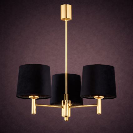 Brilagi - Stangen-Pendelleuchte MONTE 3xE27/15W/230V schwarz/gold