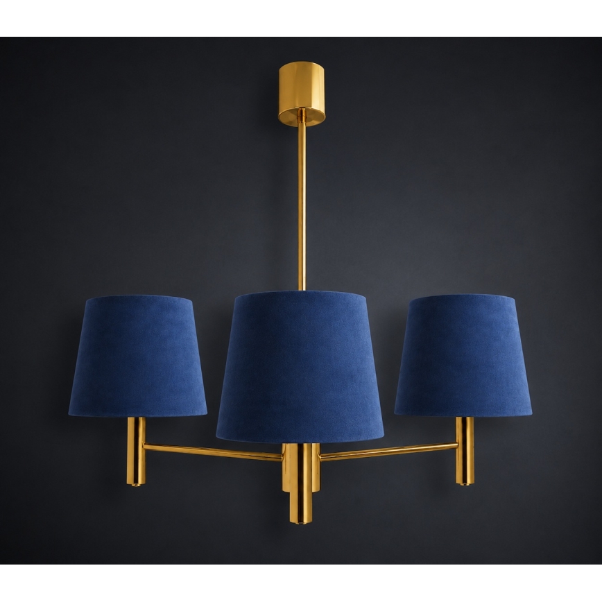 BRILAGI - Stangen-Pendelleuchte MONTE 3xE27/60W/230V blau/gold