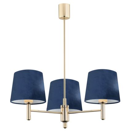 BRILAGI - Stangen-Pendelleuchte MONTE 3xE27/60W/230V blau/gold