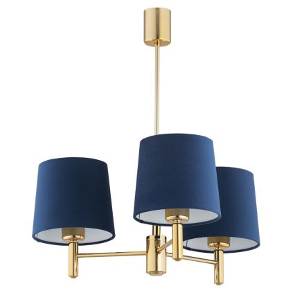 BRILAGI - Stangen-Pendelleuchte MONTE 3xE27/60W/230V blau/gold