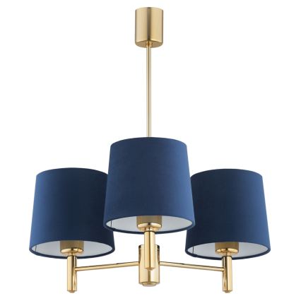 BRILAGI - Stangen-Pendelleuchte MONTE 3xE27/60W/230V blau/gold