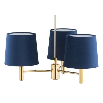 BRILAGI - Stangen-Pendelleuchte MONTE 3xE27/60W/230V blau/gold