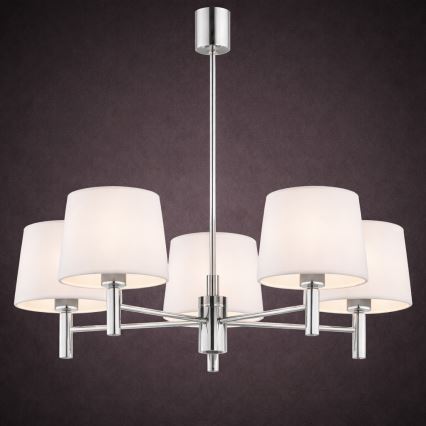 Brilagi - Stangen-Pendelleuchte MONTE 5xE27/15W/230V creme/hochglanzchrom