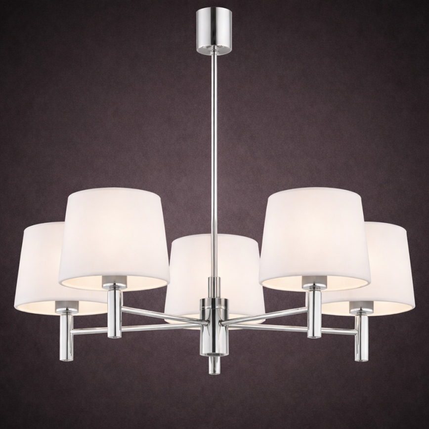 Brilagi - Stangen-Pendelleuchte MONTE 5xE27/15W/230V creme/hochglanzchrom