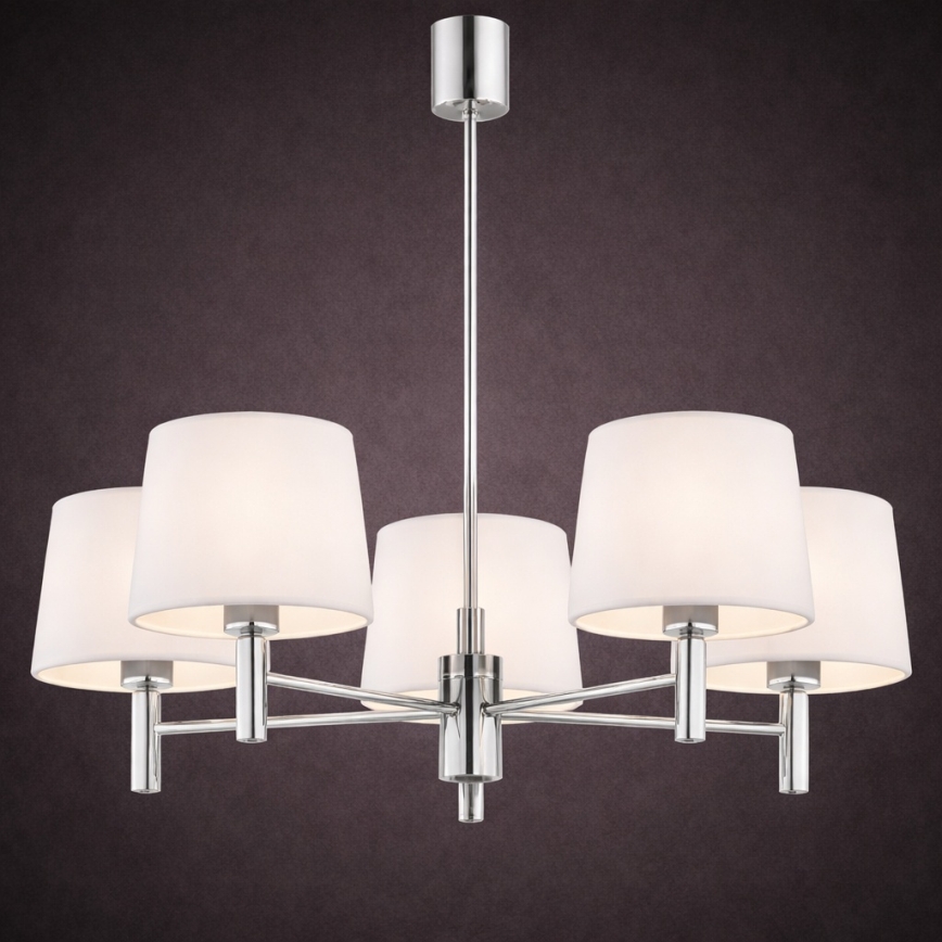BRILAGI - Stangen-Pendelleuchte MONTE 5xE27/60W/230V creme/hochglanzchrom