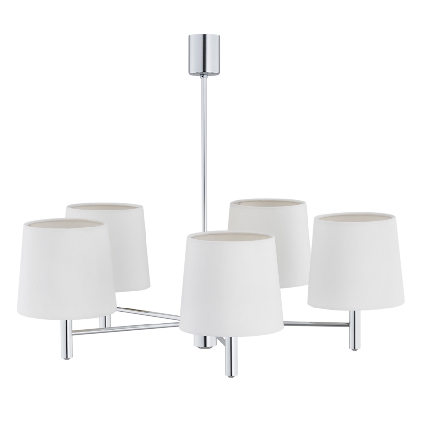 BRILAGI - Stangen-Pendelleuchte MONTE 5xE27/60W/230V creme/hochglanzchrom