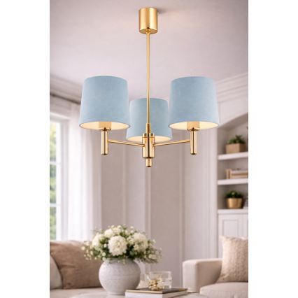 Brilagi - Stangenleuchte MONTE 3xE27/15W/230V blau/gold