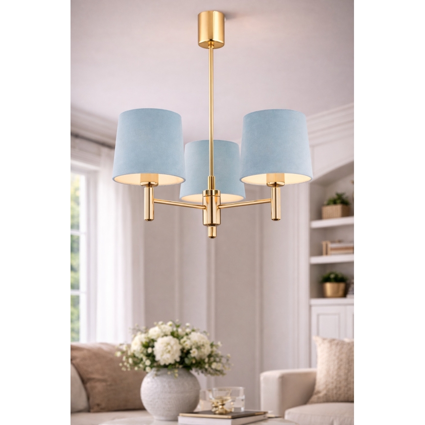 Brilagi - Stangenleuchte MONTE 3xE27/15W/230V blau/gold