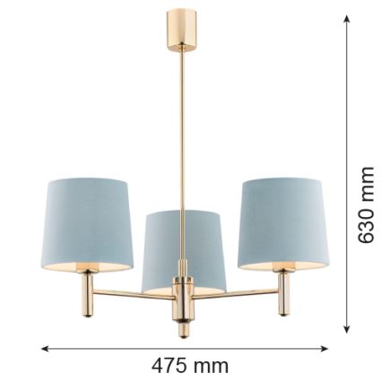 Brilagi - Stangenleuchte MONTE 3xE27/15W/230V blau/gold
