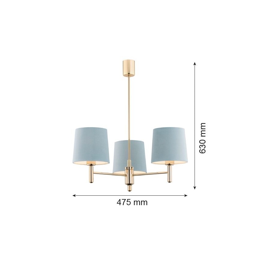 Brilagi - Stangenleuchte MONTE 3xE27/60W/230V blau/gold