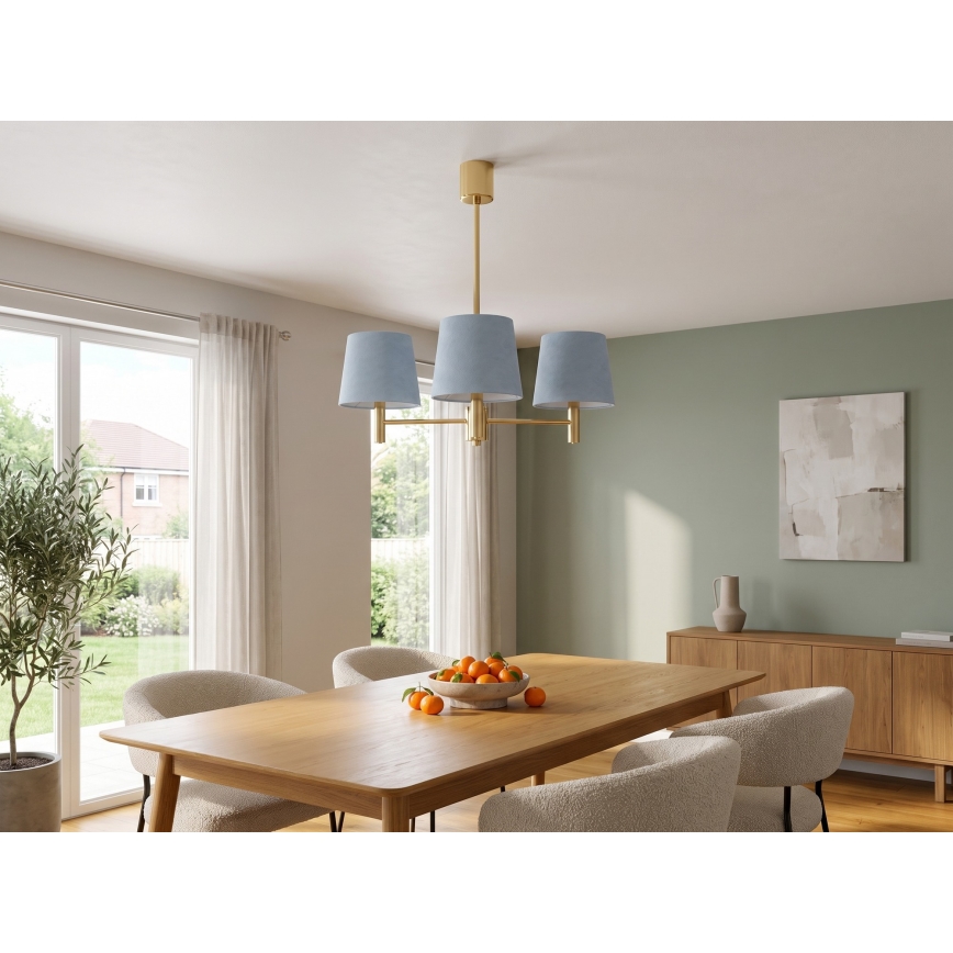BRILAGI - Stangenleuchte MONTE 3xE27/60W/230V blau/gold
