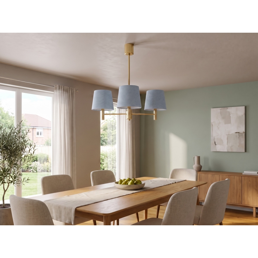 BRILAGI - Stangenleuchte MONTE 3xE27/60W/230V blau/gold