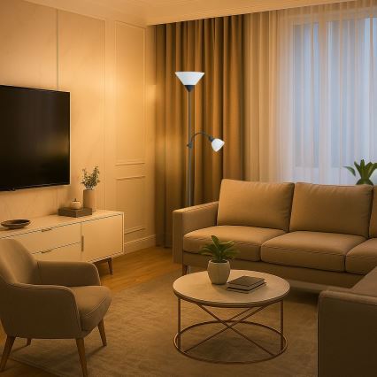 Brilagi - Stehlampe ARIANA 1xE27/100W/230V + 1xE14/25W schwarz