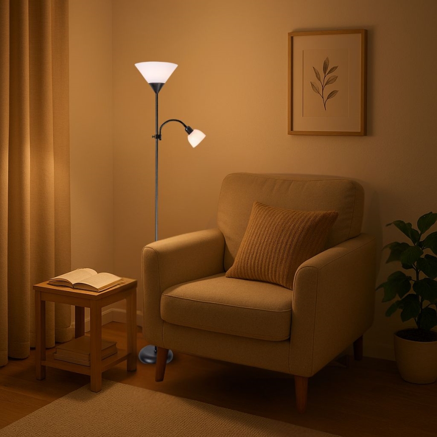 Brilagi - Stehlampe ARIANA 1xE27/100W/230V + 1xE14/25W schwarz