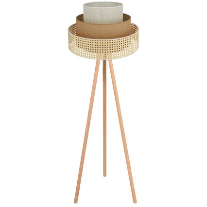 Brilagi - Stehlampe CEDAR LUNETA 1xE27/15W/230V Rattan/Braun/Creme