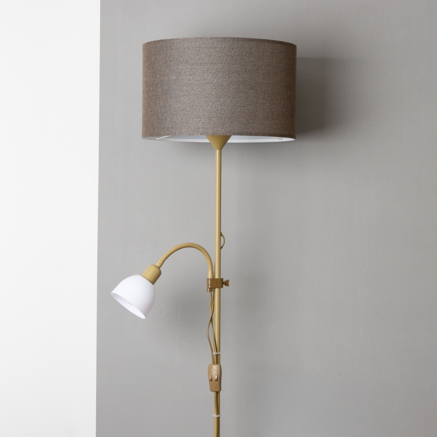Brilagi - Stehlampe CERIA 2-in-1 1xE27/100W/230V + 1xE14/25W gold/braun