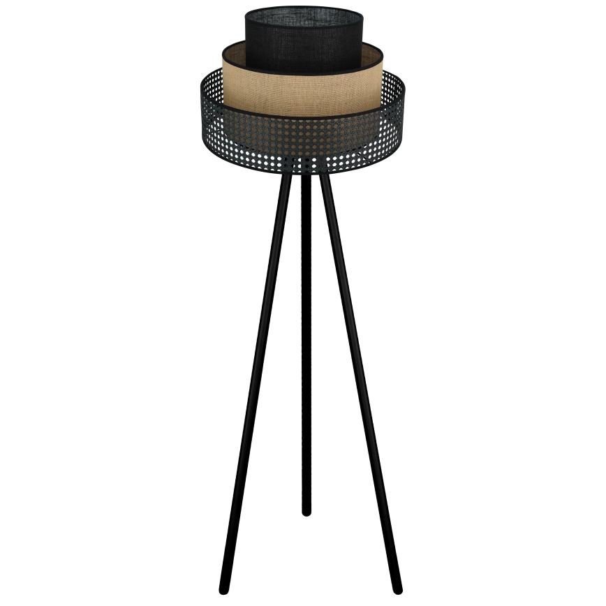 Brilagi - Stehlampe DAKOTA LUNETA 1xE27/15W/230V schwarz/Rattan