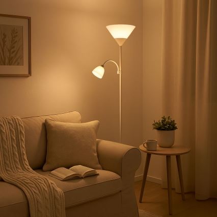 Brilagi - Stehleuchte ARIANA 1xE27/100W/230V + 1xE14/25W weiß